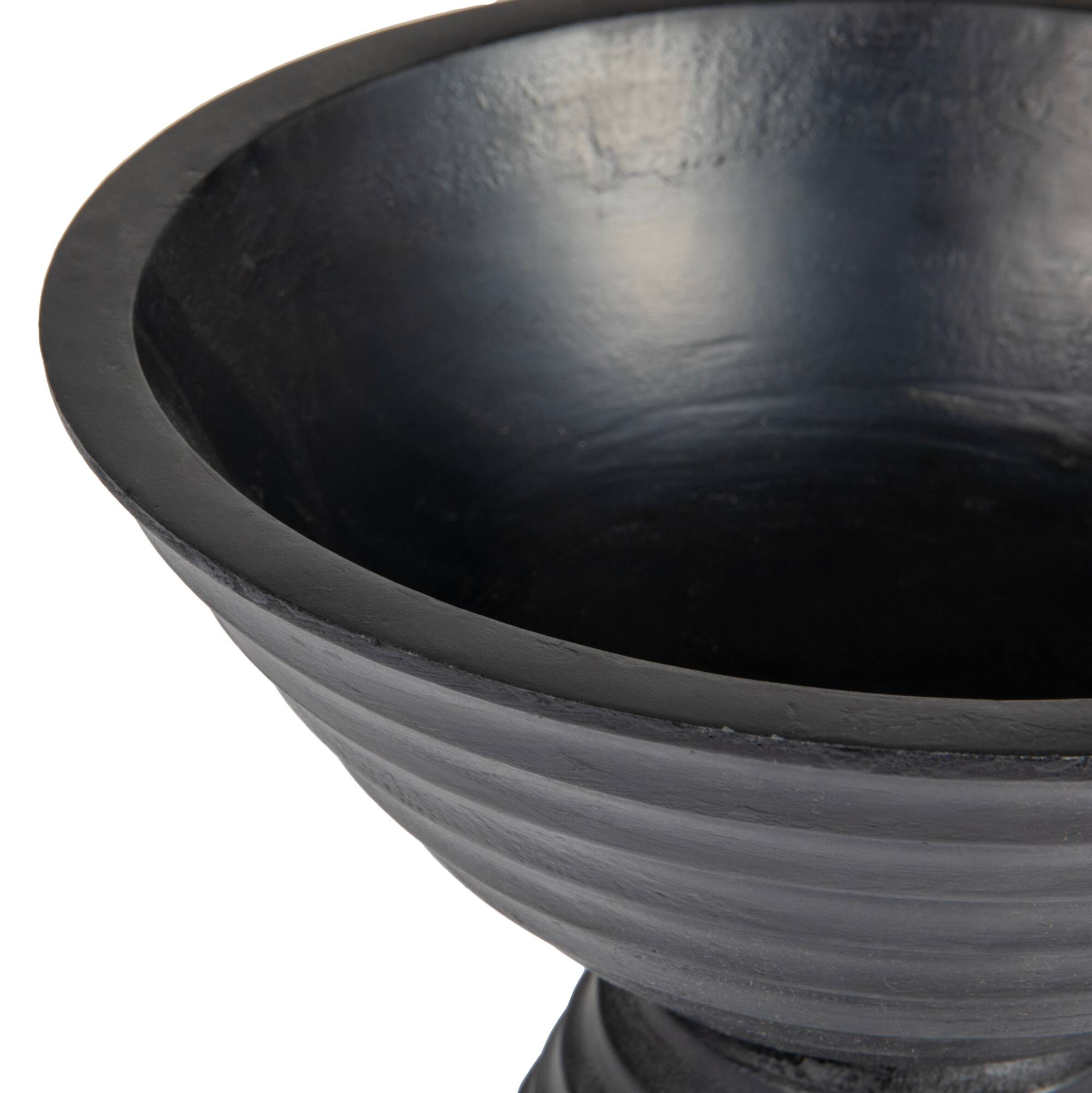 Hello Honey® 9.75" Ridged Mango Wood Footed Bowl